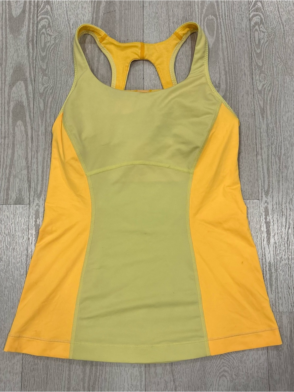 Lululemon Yellow & Lime Green Colorblock Workout Tank Top